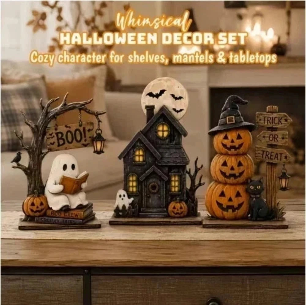 Vintage Halloween Shelf Set (3 Pc)