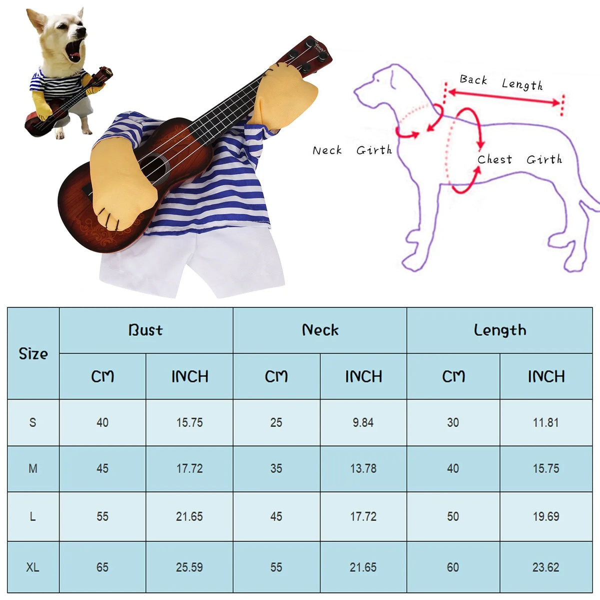 Pet Guitarist Costume