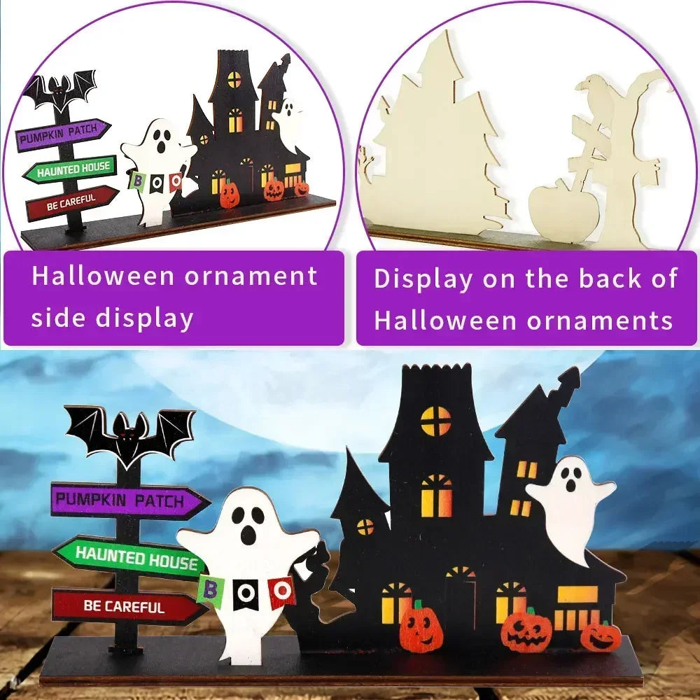 Wooden Haunted House Tabletop Decor
