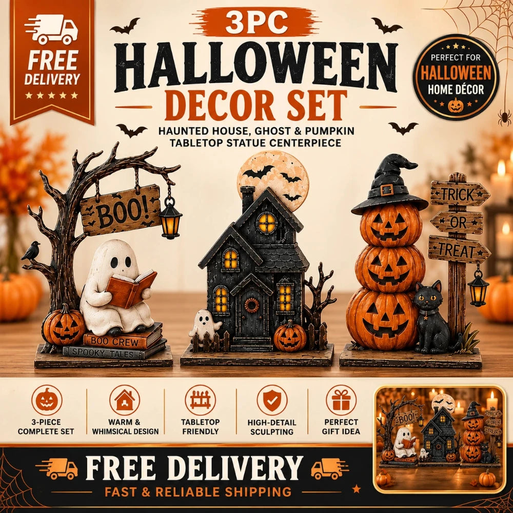 Vintage Halloween Shelf Set (3 Pc)