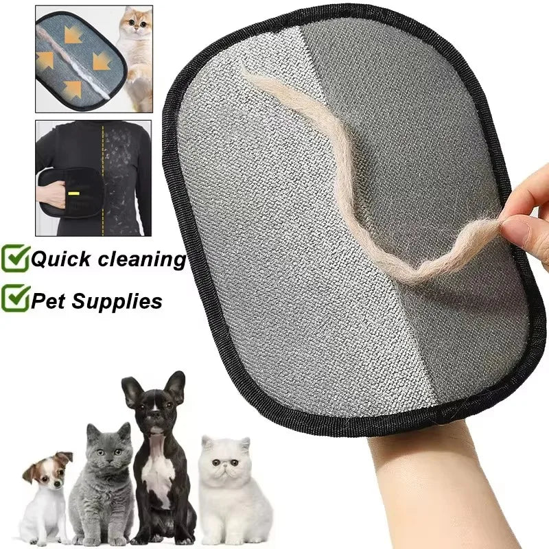 Pet Hair Removal Gloves - Reusable Double-Sided Grooming Gloves for Dogs & Cats, Removes Fur from Furniture, Carpets, Couch & Car | Washable, Pair