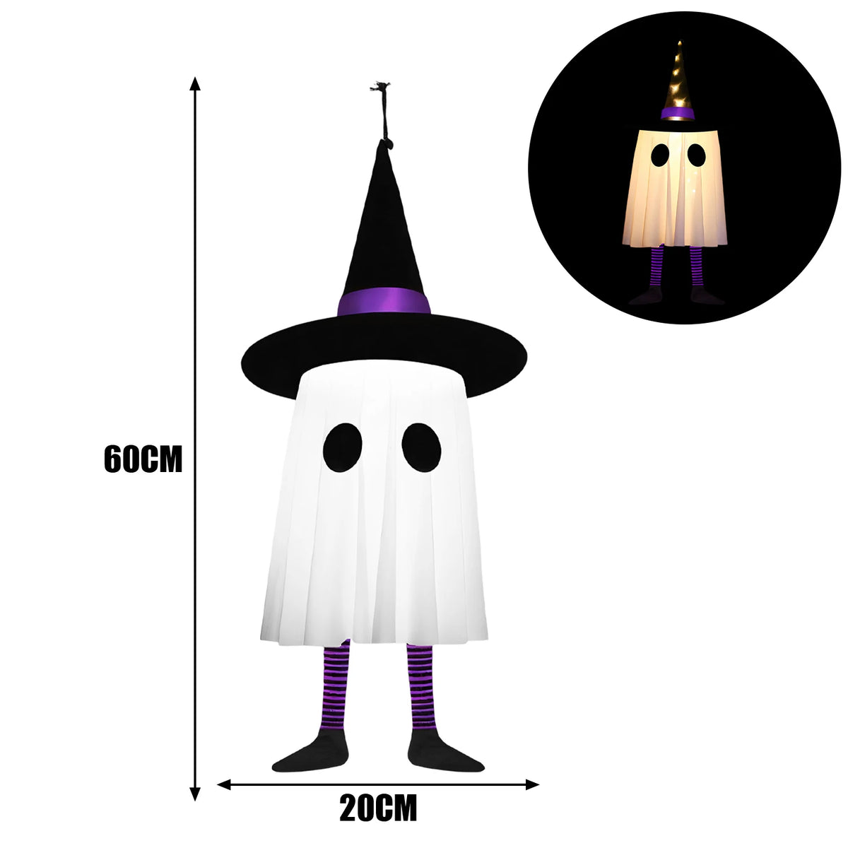 Glowing Witch Hat Ghost Lights