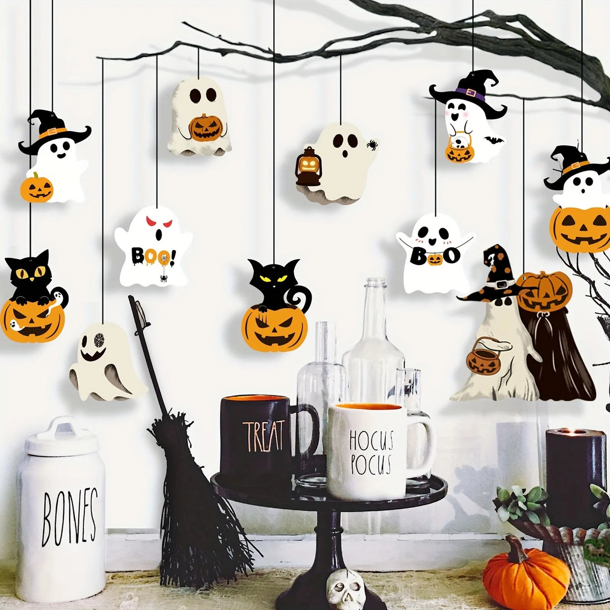 Hanging Halloween Ornaments (12 Pc)
