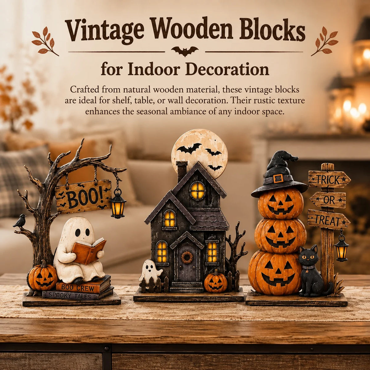Vintage Halloween Shelf Set (3 Pc)