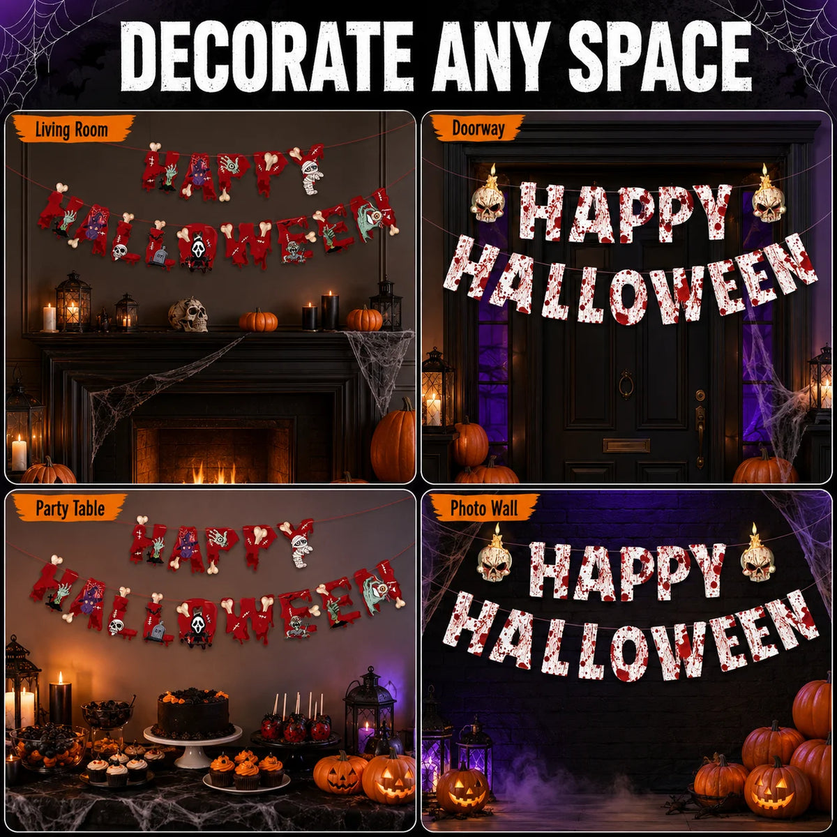 Bloody Happy Halloween Banner